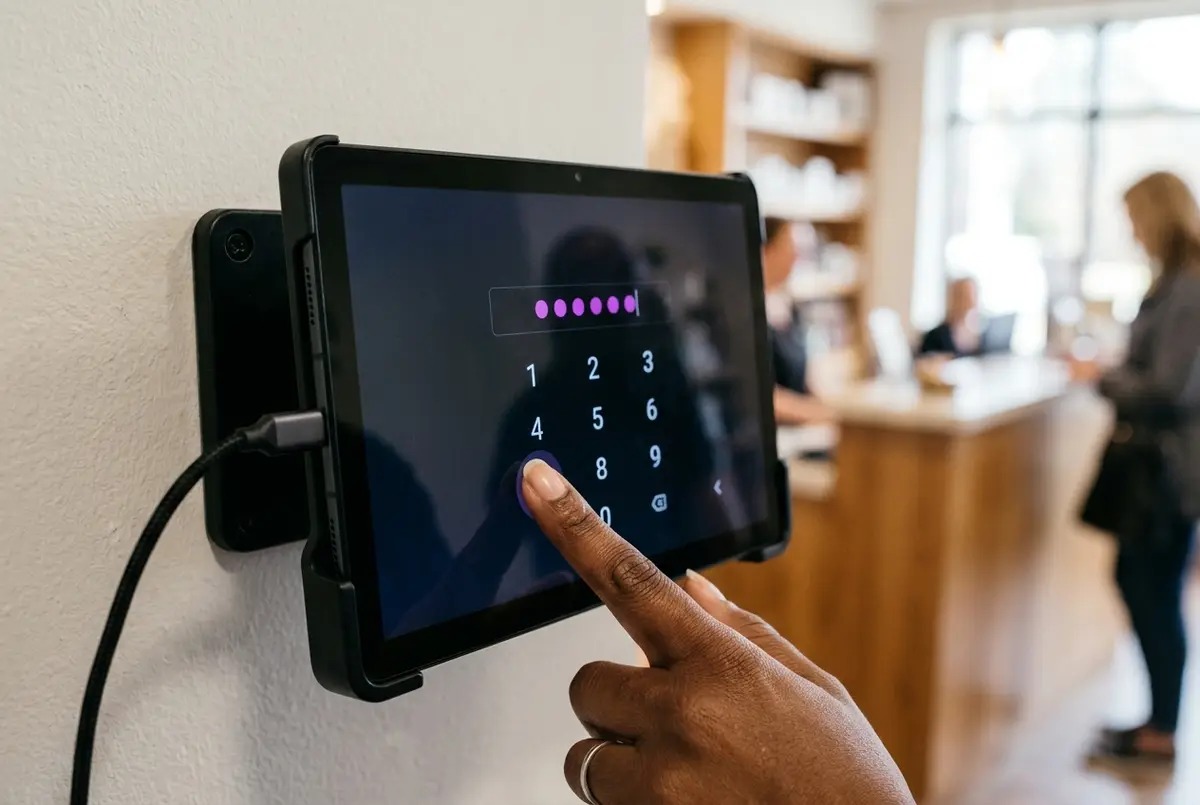 PIN-Eingabe an der Stempeluhr per Tablet – Zeiterfassung ohne Chip an der Anmeldung